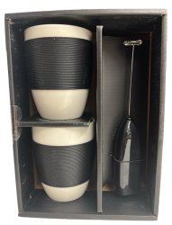Geschenkset 3 teilig, 2 Tassen 360ml - 8x9,5cm +...