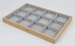 Kiste mit Samteinsatz für Schmuck 35,5x24,5x3cm, Bambus