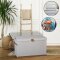 Storage Truhe,Holz/Karton verstärkt,  BOXXN SMILE®, 62x37,5x39cm, Leinen-Polyester, Farbe creme/nature TT14485