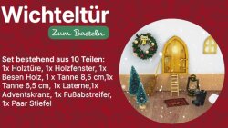 10 tlg-Set Wichteltür, Bastelset + Wichtelschablone...