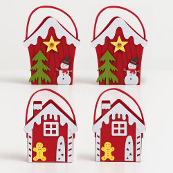 4er Set Filztaschen Weihnachten,13,5x17x6,5 cm, 12x14x7...