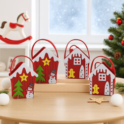 4er Set Filztaschen Weihnachten,13,5x17x6,5 cm, 12x14x7...