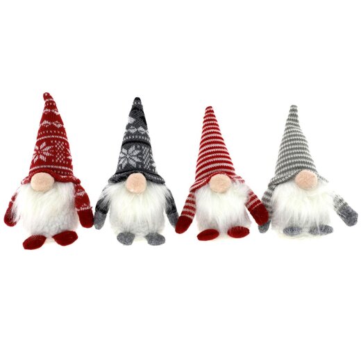 Winterwichtel 18cm Mika, 4er Set sort., Strick - 10203