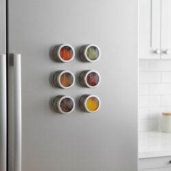 esmerina® - 6er Set Gewürzdosen Edelstahl Magnetisch (TT10914)