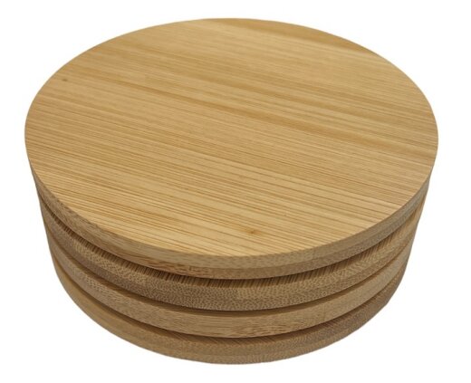 4er Set Untersetzer Ø 10 cm Bambus