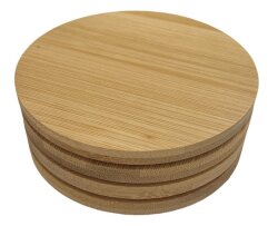 4er Set Untersetzer Ø 10 cm Bambus