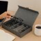 Storagebox-Brillensammler, Holz/Karton verstärkt,faltbar,BOXXN SMILE®, 30x17x6cm, Leinen, Polyester, Farbe grau