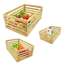 3er Set Kistenset Bambus, 34x21x14,36x24x15,38x26x16cm