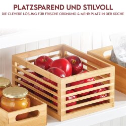 3er Set Kistenset Bambus, 34x21x14,36x24x15,38x26x16cm