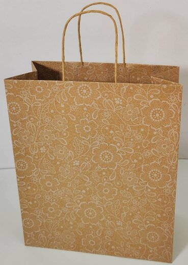 24x A4 Kraftpapier Geschenktüte, Recycling,Flower Love