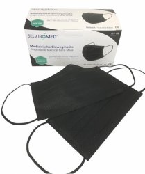 SegurMed® Typ 2 R medizinische Einwegmaske schwarz