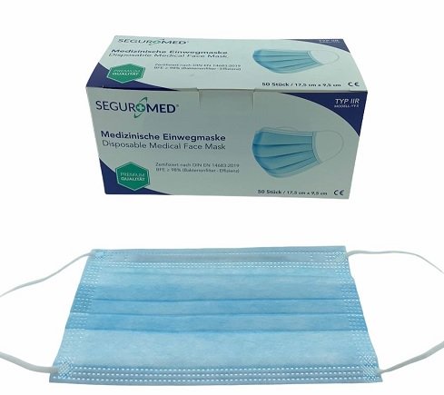 SegurMed® Typ 2 R medizinische Einwegmaske blau-weiss