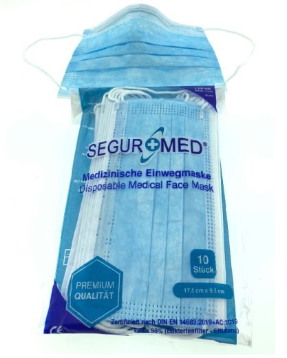 SegurMed® Typ 2 R medizinische Einwegmaske blau-weiß