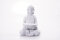 Eleganter Sitzender Buddha mit Vogelbad in Zement - 28,5x19x40 cm aus hochwertigem Magnesia
