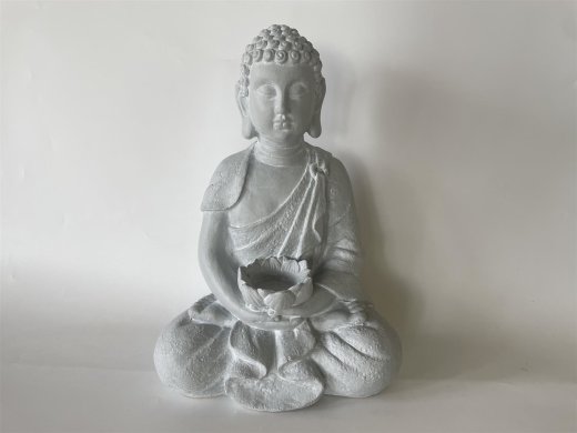 Sitzender Buddha mit Kerzenhalter, zement - 28,5x19x40 cm