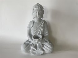 Sitzender Buddha mit Kerzenhalter, zement - 28,5x19x40 cm