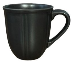 Kaffeebecher 360 ml schwarz matt, Steinzeug