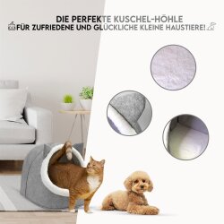 Kleintier-Nest für Hunde und Katzen 32x40x35 cm Filz grau