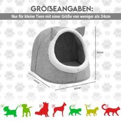 Kleintier-Nest für Hunde und Katzen 32x40x35 cm Filz grau
