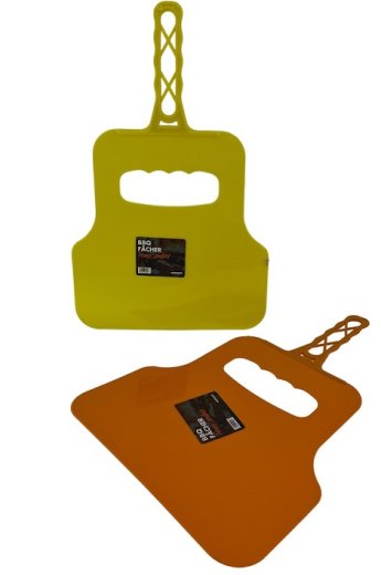 BBQ - Handfächer 31x20,5cm, gelb und orange sort.
