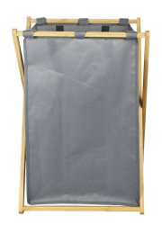 esmerina® Wäschesammler, Bambusrahmen, Stoffbeutel mit Tragegriff, 35,5x38x57cm