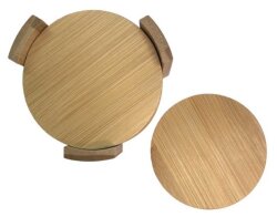 6er Set Untersetzer rund 11,5x11,5x5,8cm Bambus
