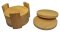 6er Set Untersetzer rund 11,5x11,5x5,8cm Bambus