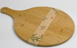 Pizzabrett Schneide/Servierbrett rund mit Griff,...