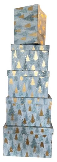 Premium Geschenkboxen Set 5-teilig, Design: Golden Tree