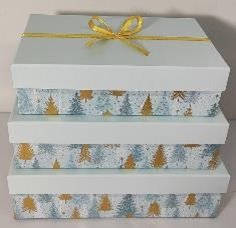 Premium Geschenkboxen Set 3-teilig mit Schleife, Design:...