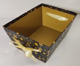 Premium Geschenkkorb mit Schleife, 27,4x20,4x12 cm, Design: BlackSpot