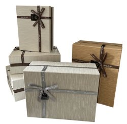 S/3 Geschenkbox mit Schleife, rechteckig, Luxury nature 3...