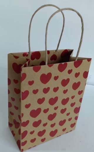 A4 Kraftpapier Geschenktüte, Recycling, Herzbeben