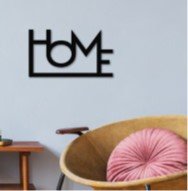Schriftzug "Home", 100%metall 1,2mm, schwarz, 28x50cm