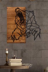 Wandbild Materialmix, Holz-metall, 54x57,5cm, metall...