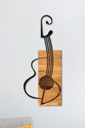 Wandbild Materialmix, Holz-metall, 39x93 cm, metall...