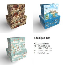 5er Set Geschenkboxen, 24x16x9cm bis 15x9,5x6cm, Around...