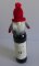 Flaschenhals-Dekoration Weihnachtsmann 15cm, Filz grau+Strick rot, einzeln im Poly Beutel