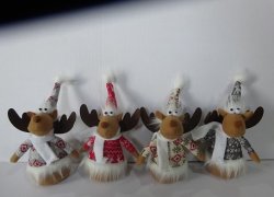Winterdeko 28cm Elch, Filz, 4 sort.