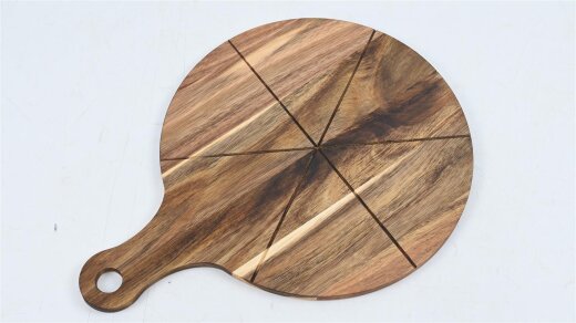 AKAZIE  STIL 2er Set Pizzabrett mit Griff, Akazie, 45x33x1,2 cm