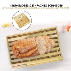 Brotschneidebrett Bambus mit Messer, 33,5x21,5x3,5 cm