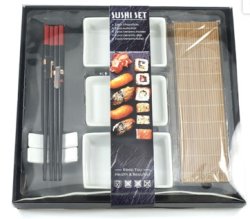 Sushi-Set 10 teilig, Bambus Platzsets 25x20cm, 2 Paar...