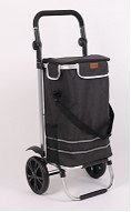 Einkaufstrolley Aluminiumrahmen mit stabilen Kunststoffrädern,
Tasche mit Cooler Bag, 98x43x37 cm