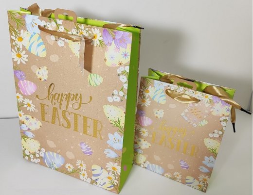 A5 Premium Geschenktüte, 18x8x23cm, Hotstamp, Frohe Ostern