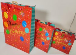 H16 Geschenktüte, Premium,  16x9x16cm, HappyBirthday...