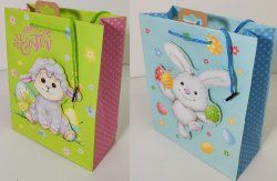 A5 Geschenktüte Premium, 3D, 18x8x23 cm, Hase/Schaf...
