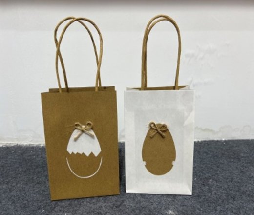 A6 Geschenktüte, 11,5x6x16cm, Scherenschnitt Osterei natur