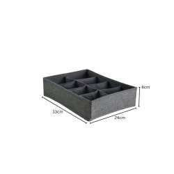 Multi-Organizer 8 Fächer,faltbar, BOXXN SMILE®, 33x24x8 cm, Leinen, Polyester, Farbe grau