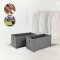 2er Set Storagebox 6 Fächer, Karton verstärkt, faltbar, BOXXN SMILE®, 2 x 30x15x15cm, Leinen-Polyester Farbe grau