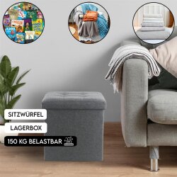 Sitzhocker/Storagebox faltbar,Holz/Karton verstärkt,...